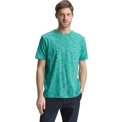1046765 TOM TAILOR T-shirt męski, 38092 Green Multicolor Inject, XS 1046765 TOM TAILOR T-shirt męski, 38092 Green Multicolor Inject, XS