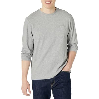 MAE45004SP18-Lig-XL Amazon Essentials Męska koszulka z długim rękawem o regularnym kroju, jasnoszara wrzosowa, XL MAE45004SP18-Lig-XL Amazon Essentials Męska koszulka z długim rękawem o regularnym kroju, jasnoszara wrzosowa, XL