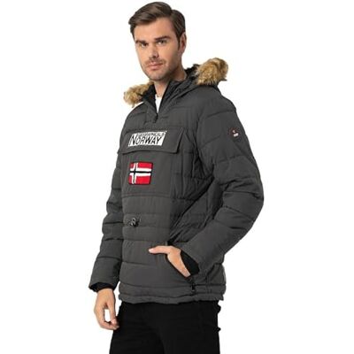 WR036H/GN Geographical Norway Coconut Men Parka, długa, ciepła, jesienno-zimowa, wodoodporna kurtka z kapturem, outdoorowa futrzana kurtka wiatrówka, męska (ciemnoszara 3XL), Ciemnoszary, 3XL WR036H/GN Geographical Norway Coconut Men Parka, długa, ciepła, jesienno-zimowa, wodoodporna kurtka z kapturem, outdoorowa futrzana kurtka wiatrówka, męska (ciemnoszara 3XL), Ciemnoszary, 3XL