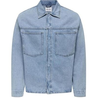 22034613-4793939 ONLY & SONS Męska kurtka Onsemil Box Azg DNM, M Blue Denim, xx_l, niebieski (medium blue denim), XXL 22034613-4793939 ONLY & SONS Męska kurtka Onsemil Box Azg DNM, M Blue Denim, xx_l, niebieski (medium blue denim), XXL