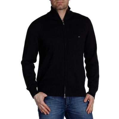 Tommy Hilfiger Męska kurtka z dzianiny 850336901, Czarny (Flag Black), 56 Tommy Hilfiger Męska kurtka z dzianiny 850336901, Czarny (Flag Black), 56