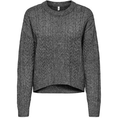 15360592-4959332 Onlkatia Ls Cable O-Neck sweter Cc KNT, ciemnoszary melanż, XS 15360592-4959332 Onlkatia Ls Cable O-Neck sweter Cc KNT, ciemnoszary melanż, XS
