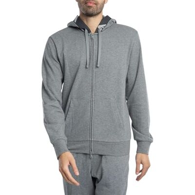 EM000523AF10781O8003XL Emporio Armani Męska bluza z kapturem i zamkiem błyskawicznym, Średni szary melanż, XL EM000523AF10781O8003XL Emporio Armani Męska bluza z kapturem i zamkiem błyskawicznym, Średni szary melanż, XL