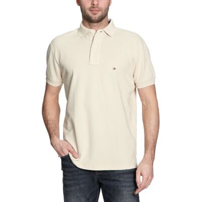 Tommy Hilfiger Męska koszulka polo 857811142 / New Tommy Knit Polo S/S RF, beżowy (236 Pumice), 56 Tommy Hilfiger Męska koszulka polo 857811142 / New Tommy Knit Polo S/S RF, beżowy (236 Pumice), 56
