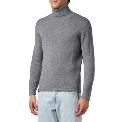 23WBLUM04187 006645 Blauer Knitting Golf Sweter Męski, M93 Szary Melange, 46 23WBLUM04187 006645 Blauer Knitting Golf Sweter Męski, M93 Szary Melange, 46