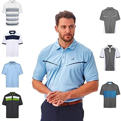 UPTS1704_SKYBLU/BLK_S Under Par Męska koszulka polo Golf Pro Quality oddychająca odprowadzająca wilgoć szybkoschnąca koszulka polo UPTS1704_SKYBLU/BLK_S Under Par Męska koszulka polo Golf Pro Quality oddychająca odprowadzająca wilgoć szybkoschnąca koszulka polo