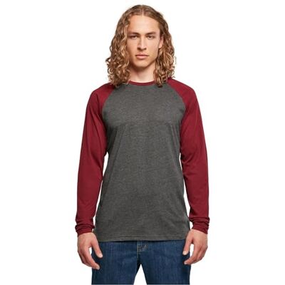 BB023 Build Your Brand T-shirt męski, Charcoal/Cherry, 3XL BB023 Build Your Brand T-shirt męski, Charcoal/Cherry, 3XL