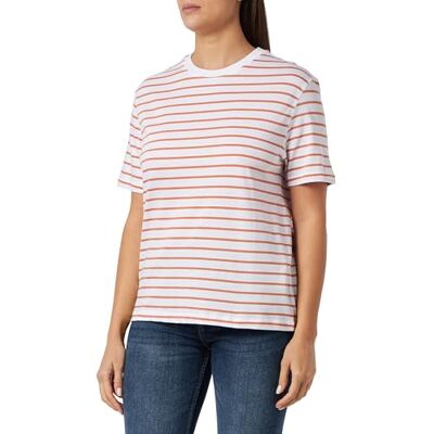 M1611788 T-shirt w paski; jesienny liść, pomarańczowy, S M1611788 T-shirt w paski; jesienny liść, pomarańczowy, S