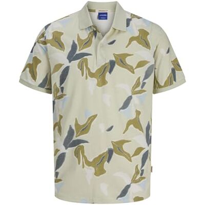 12276835-4753311 JACK & JONES Joralmeria AOP Polo Ss męskie, Celadon Tint, M 12276835-4753311 JACK & JONES Joralmeria AOP Polo Ss męskie, Celadon Tint, M