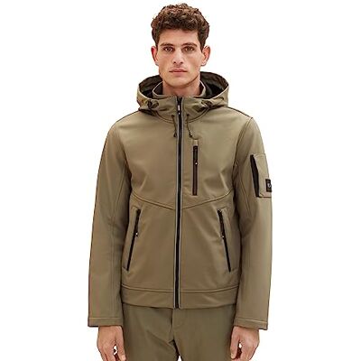 1037330 TOM TAILOR Męska kurtka softshell z podszewką z polaru, 32097 Smokey Olive Green, L 1037330 TOM TAILOR Męska kurtka softshell z podszewką z polaru, 32097 Smokey Olive Green, L