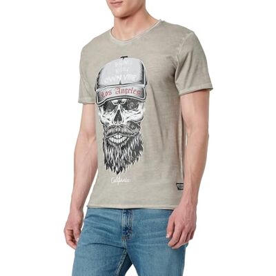 MT00609 KEYLARGO T-shirt męski MT KLBEARD okrągły, Srebrny (1107), L MT00609 KEYLARGO T-shirt męski MT KLBEARD okrągły, Srebrny (1107), L