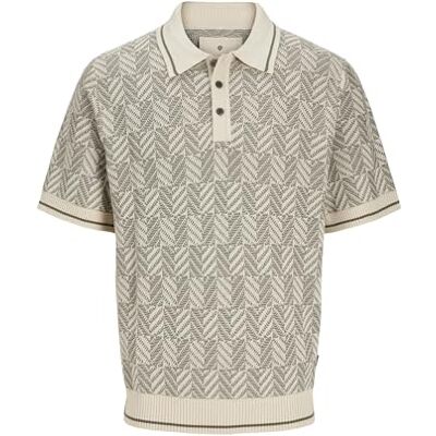 12271345-4729358 JACK & JONES Jprblucody Structure Knit Polo SS męska koszulka polo, Tea Leaf, M 12271345-4729358 JACK & JONES Jprblucody Structure Knit Polo SS męska koszulka polo, Tea Leaf, M