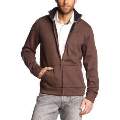 Tommy Hilfiger Bluza męska Bonded Z-Thru L/S RF/857820457, Brązowy (212 Seal Brown/Midnight), 56 Tommy Hilfiger Bluza męska Bonded Z-Thru L/S RF/857820457, Brązowy (212 Seal Brown/Midnight), 56