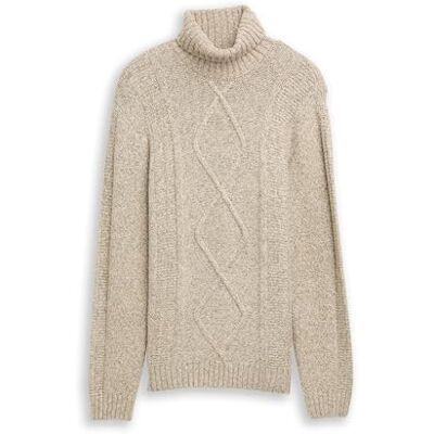 1048786 TOM TAILOR Sweter męski, 39279 brązowa struktura offwhite, 3XL 1048786 TOM TAILOR Sweter męski, 39279 brązowa struktura offwhite, 3XL