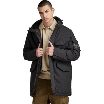 D22713-D419-6484 G-STAR Vodan wyściełane kurtki z kapturem Parka męskie, Czarny (dk black ), L D22713-D419-6484 G-STAR Vodan wyściełane kurtki z kapturem Parka męskie, Czarny (dk black ), L