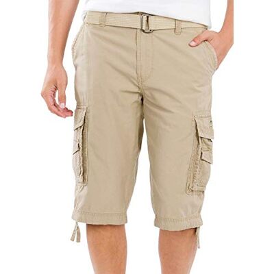 Y18EG36-247Y-46 UNIONBAY mens Cordova Belted Messenger Reg and Big Tall Sizes Cargo Shorts, Grain, 46 US Y18EG36-247Y-46 UNIONBAY mens Cordova Belted Messenger Reg and Big Tall Sizes Cargo Shorts, Grain, 46 US
