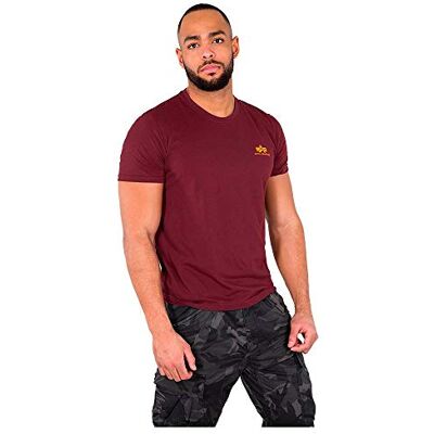 188505-184 Alpha Industries Basic T Small Logo T-Shirt dla mężczyzn Burgundy 188505-184 Alpha Industries Basic T Small Logo T-Shirt dla mężczyzn Burgundy