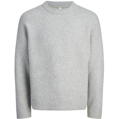 12283835-4831825 JACK & JONES Jcoblanks Knit Ls Crew Neck, jasnoszary melanżowy, XL 12283835-4831825 JACK & JONES Jcoblanks Knit Ls Crew Neck, jasnoszary melanżowy, XL