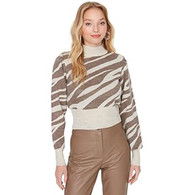 TWOAW21KZ0010 Trendyol Sweter akrylowy beżowy regularny L beżowy, BEŻOWY TWOAW21KZ0010 Trendyol Sweter akrylowy beżowy regularny L beżowy, BEŻOWY