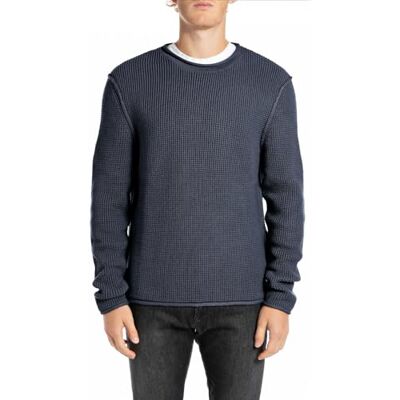 UK4452.000.G22920 Replay Męski sweter regular fit, 088 Deep Blue, 3XL UK4452.000.G22920 Replay Męski sweter regular fit, 088 Deep Blue, 3XL