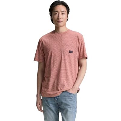 1046803 TOM TAILOR T-shirt męski, 38102 Velvet Red Fine Stripe, XS 1046803 TOM TAILOR T-shirt męski, 38102 Velvet Red Fine Stripe, XS