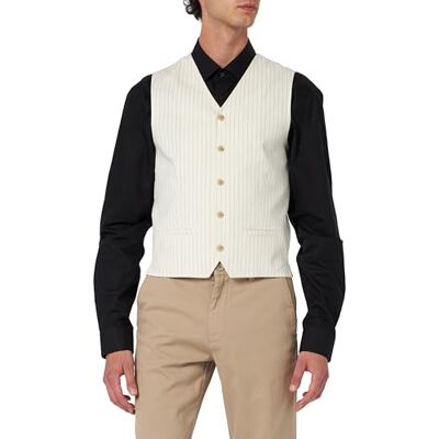 12252464 Jack & Jones JPRRIVIERA Linen Waistcoat kamizelka garniturowa, Cloud Dancer/Stripes:Slim Fit, 48, Cloud Dancer/Stripes: slim fit, 48 12252464 Jack & Jones JPRRIVIERA Linen Waistcoat kamizelka garniturowa, Cloud Dancer/Stripes:Slim Fit, 48, Cloud Dancer/Stripes: slim fit, 48