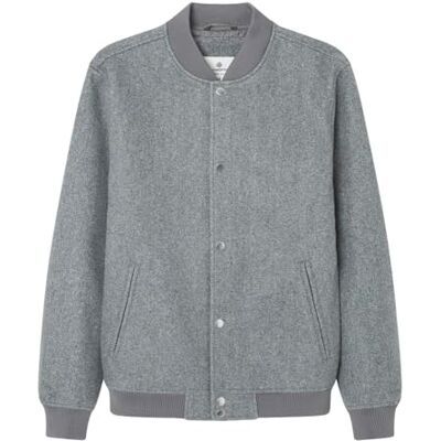 588711 SPRINGFIELD Bomber Basic Wełniana kurtka męska, Średni szary, S 588711 SPRINGFIELD Bomber Basic Wełniana kurtka męska, Średni szary, S