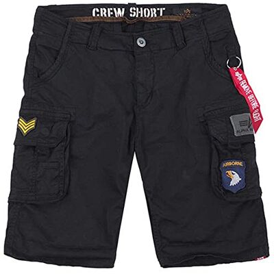 186209-03 Alpha Industries Męskie spodenki Crew Short Patch Short Black 186209-03 Alpha Industries Męskie spodenki Crew Short Patch Short Black