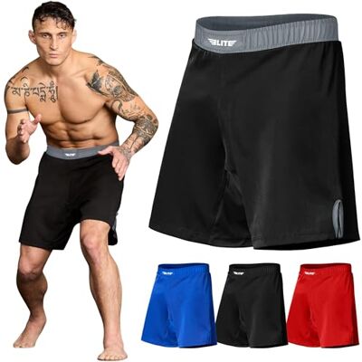 ET553GR-L Szorty męskie do BJJ – szorty do MMA, No Gi, jiu-jitsu, grapplingu, boksu, kickboxingu, treningu UFC, Szary, L ET553GR-L Szorty męskie do BJJ – szorty do MMA, No Gi, jiu-jitsu, grapplingu, boksu, kickboxingu, treningu UFC, Szary, L