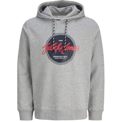 12279115-4854482 JACK & JONES Męska bluza Jjurban Sweat Hood, szary melanż, S 12279115-4854482 JACK & JONES Męska bluza Jjurban Sweat Hood, szary melanż, S