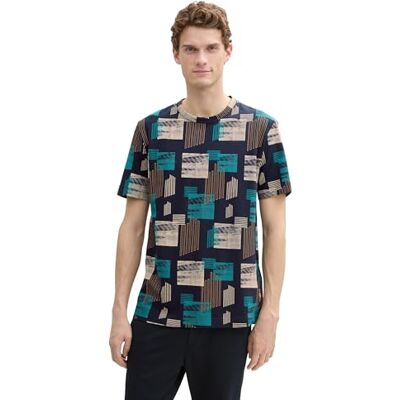 1045665 TOM TAILOR T-shirt męski, 37229 – wzór Navy Square Stripe, 3XL 1045665 TOM TAILOR T-shirt męski, 37229 – wzór Navy Square Stripe, 3XL