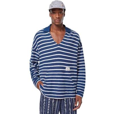 180472 Scotch & Soda Loose Fit Loop Terry bluza, Atlantic Blue Stripe 410, L 180472 Scotch & Soda Loose Fit Loop Terry bluza, Atlantic Blue Stripe 410, L