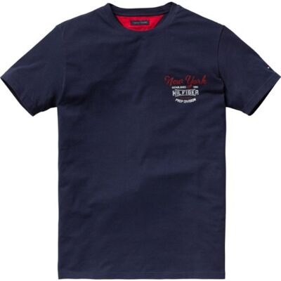 Tommy Hilfiger Męski T-shirt Mark ss / 2S87901944, Niebieski (409 Peacoat), 52 Tommy Hilfiger Męski T-shirt Mark ss / 2S87901944, Niebieski (409 Peacoat), 52