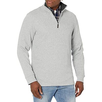 F17AE5003-LGH-Medium Amazon Essentials Męski sweter francuski z zamkiem na ćwierć-suwak, jasnoszary wrzos, M F17AE5003-LGH-Medium Amazon Essentials Męski sweter francuski z zamkiem na ćwierć-suwak, jasnoszary wrzos, M
