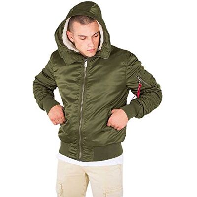 158104-257 Alpha Industries Męska kurtka bomberka z kapturem MA-1 Dark Green 158104-257 Alpha Industries Męska kurtka bomberka z kapturem MA-1 Dark Green