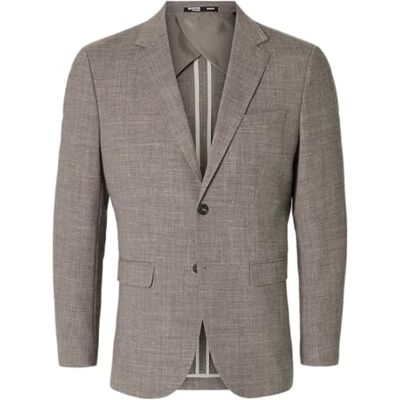 16087870 SELECTED HOMME Męska marynarka jednorzędowa Slim Fit, Ciemny piaskowy melanż, 58 16087870 SELECTED HOMME Męska marynarka jednorzędowa Slim Fit, Ciemny piaskowy melanż, 58