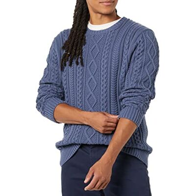 AE-M-F20-SWT-143-BLU365-XX-Large Amazon Essentials Męski sweter z długim rękawem, 100% bawełna, kabel rybacki, okrągły dekolt, ciemnoniebieski, XXL AE-M-F20-SWT-143-BLU365-XX-Large Amazon Essentials Męski sweter z długim rękawem, 100% bawełna, kabel rybacki, okrągły dekolt, ciemnoniebieski, XXL