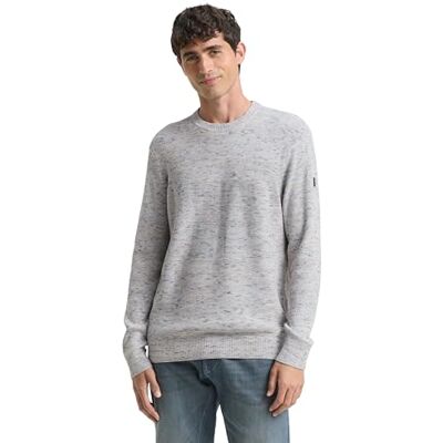 1048814 TOM TAILOR Sweter męski, 39344 Light Grey Space Dye, S 1048814 TOM TAILOR Sweter męski, 39344 Light Grey Space Dye, S