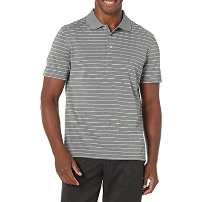 AE1811734_SUS Amazon Essentials Męska koszulka polo Slim-Fit Quick-Dry Golf, średni szary wrzosowy pasek, rozmiar S AE1811734_SUS Amazon Essentials Męska koszulka polo Slim-Fit Quick-Dry Golf, średni szary wrzosowy pasek, rozmiar S
