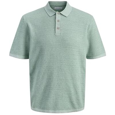 12268281-4894752 JACK & JONES Jjegeorge Knit Polo Ss Sn, zielony (Granite green), XS 12268281-4894752 JACK & JONES Jjegeorge Knit Polo Ss Sn, zielony (Granite green), XS