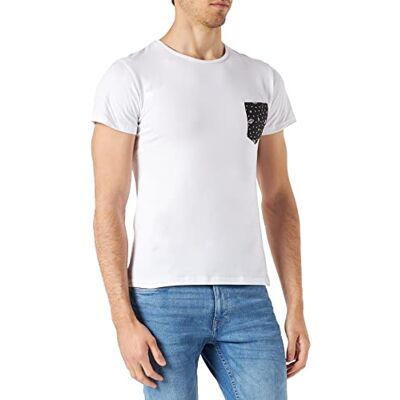FRC670-4 Frenchcool Męska biała torba Volante spodek T-Shirt, biały, XL FRC670-4 Frenchcool Męska biała torba Volante spodek T-Shirt, biały, XL