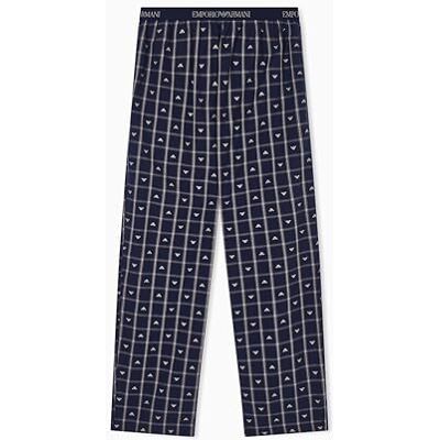 EM001410 EMPORIO ARMANI Męskie tkane spodnie piżamowe niebieskie L EM001410 EMPORIO ARMANI Męskie tkane spodnie piżamowe niebieskie L