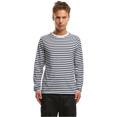 4209-14033-L Brandit Koszulka męska z dżerseju Stripe Longsleeve, granatowo-biały, L 4209-14033-L Brandit Koszulka męska z dżerseju Stripe Longsleeve, granatowo-biały, L