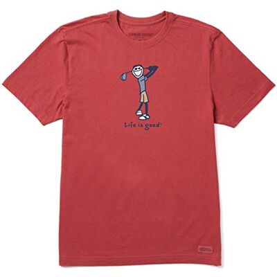 69861 Life is Good Crusher T-Shirt für Herren, kurzärmelig, Baumwolle, Grafik-T-Shirt, Golf Jake 69861 Life is Good Crusher T-Shirt für Herren, kurzärmelig, Baumwolle, Grafik-T-Shirt, Golf Jake