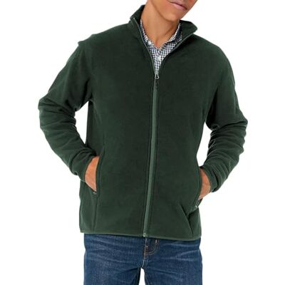 S17AE10002_SUS Amazon Essentials Men's Kurtka polarowa z zamkiem błyskawicznym (dostępna w wersjach Big i Tall), Leśna zieleń, XS S17AE10002_SUS Amazon Essentials Men's Kurtka polarowa z zamkiem błyskawicznym (dostępna w wersjach Big i Tall), Leśna zieleń, XS
