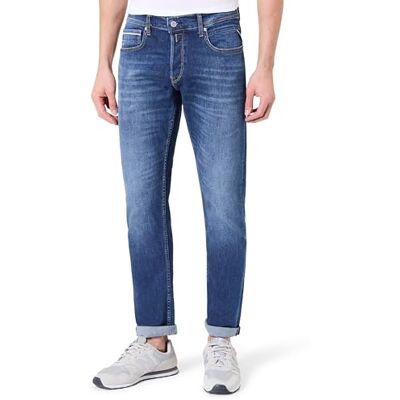 MA972 .000.M3DF632 REPLAY Męskie dżinsy Grover Super Stretch, Dark Blue 007 (niebieskie), 30 W/32 L MA972 .000.M3DF632 REPLAY Męskie dżinsy Grover Super Stretch, Dark Blue 007 (niebieskie), 30 W/32 L