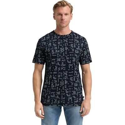 1047794 TOM TAILOR T-shirt męski, 38525 – granatowy nieregularny wzór, XS 1047794 TOM TAILOR T-shirt męski, 38525 – granatowy nieregularny wzór, XS
