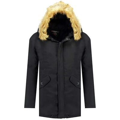 WQ534H/GN Geographical Norway Bagway Men Parka, długa, ciepła, jesienno-zimowa, wodoodporna kurtka z kapturem, outdoorowa futrzana kurtka wiatrówka, męska (granatowa S), granatowy, S WQ534H/GN Geographical Norway Bagway Men Parka, długa, ciepła, jesienno-zimowa, wodoodporna kurtka z kapturem, outdoorowa futrzana kurtka wiatrówka, męska (granatowa S), granatowy, S