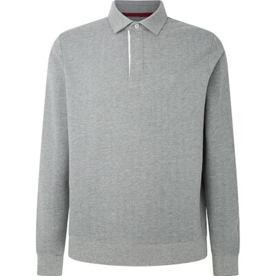HM570824 Hackett London Męska koszulka polo do rugby Hbone Jacq, Szary Marl Szary, M HM570824 Hackett London Męska koszulka polo do rugby Hbone Jacq, Szary Marl Szary, M