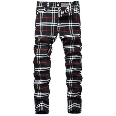 NOVOCCT Plaid Panst dla mężczyzn obcisłe męskie spodnie do sukienki rozciągliwe slim fit biznesowa sukienka na co dzień spodnie chinosy dla mężczyzn, Czarny biały w kratę, 50 NOVOCCT Plaid Panst dla mężczyzn obcisłe męskie spodnie do sukienki rozciągliwe slim fit biznesowa sukienka na co dzień spodnie chinosy dla mężczyzn, Czarny biały w kratę, 50